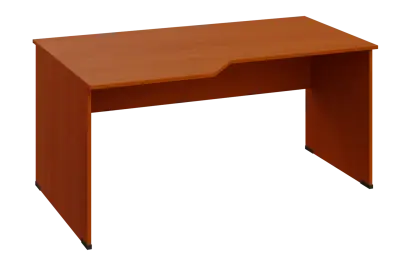 EZL 18 - 166 stůl kancelářský, rohový, levý, dřevěná podnož, deska 18 mm, široký 1600 mm, třešeň šumavská